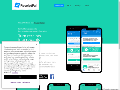 Sitio web de ReceiptPal