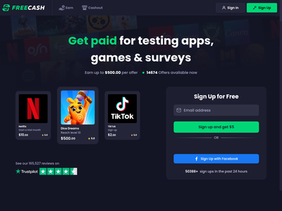 Freecash website screenshot