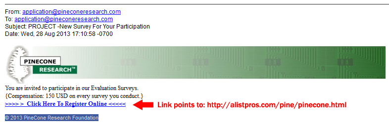 Pinecone Research fake email 2