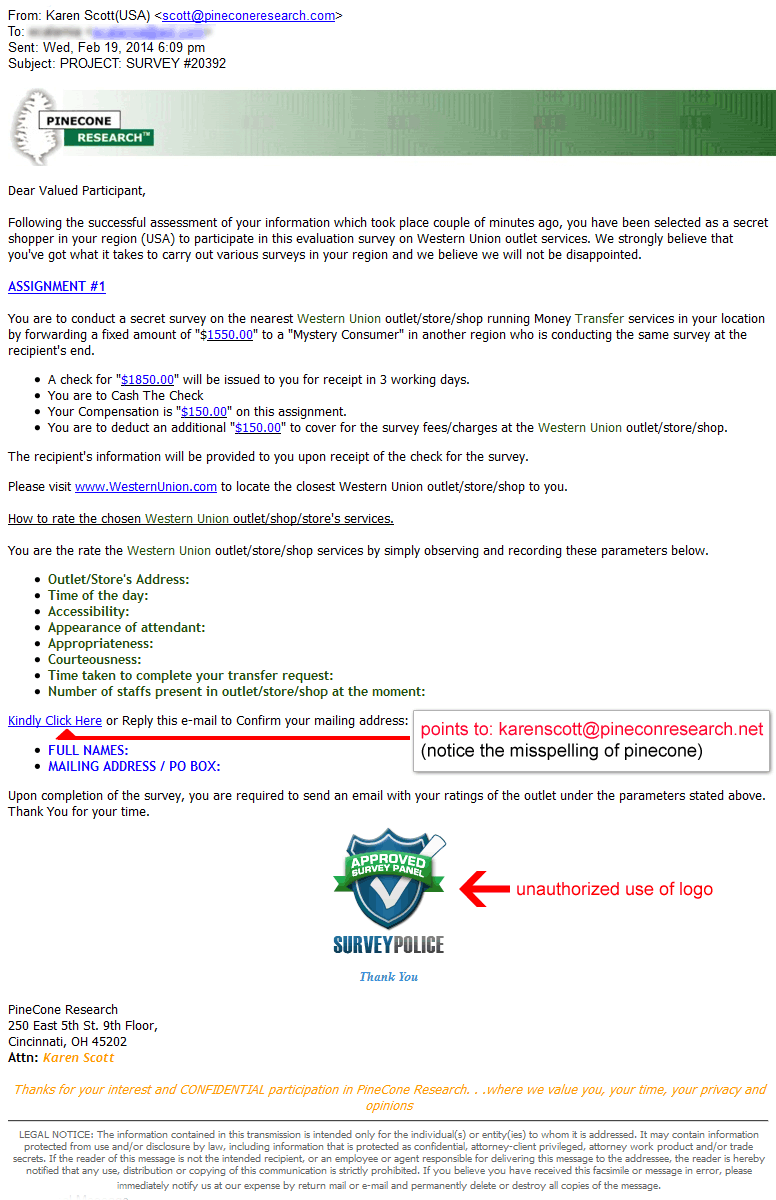 Pinecone Research fake email 4