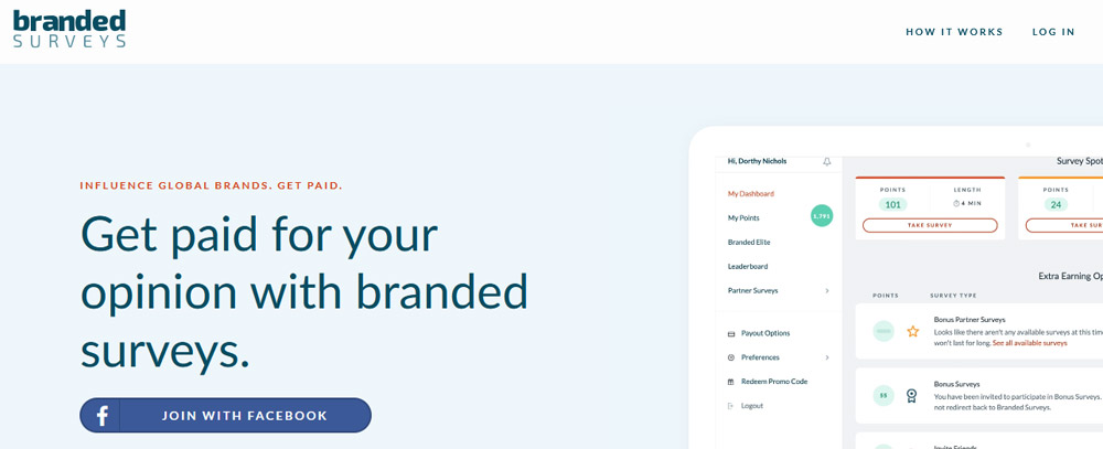 Branded Surveys website